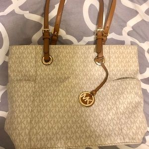 Michael Kors White Logo Purse